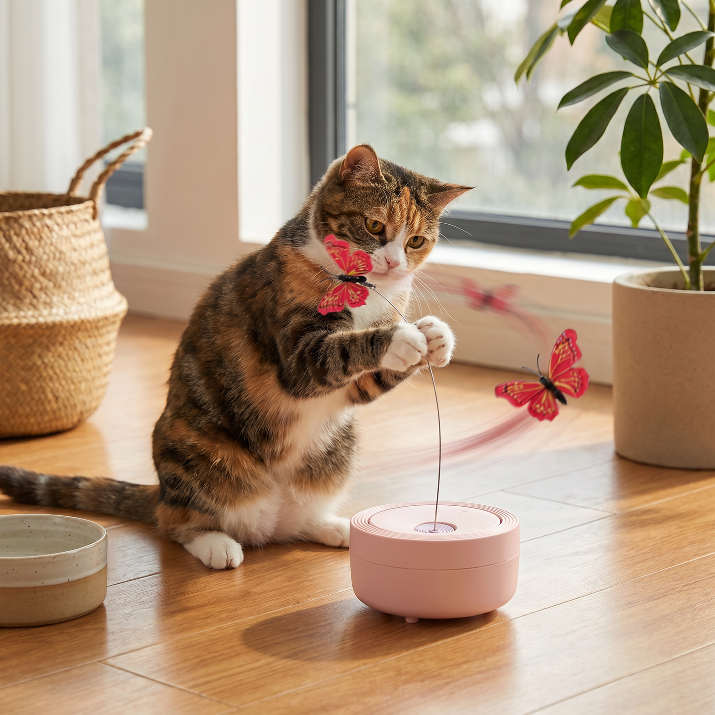 Interactive Butterfly Spinner Cat Toy