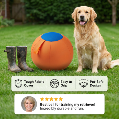 Durable training ball with cover for dogs