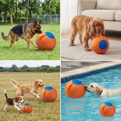 Durable training ball with cover for dogs