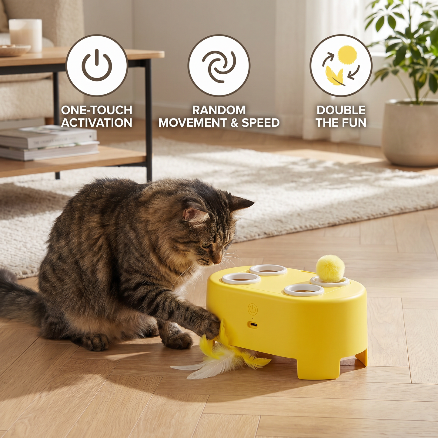 Automatic Feather Chase Toy for Cats