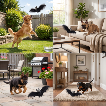Touch—Activated Flapping Bat Dog Toy with Catnip