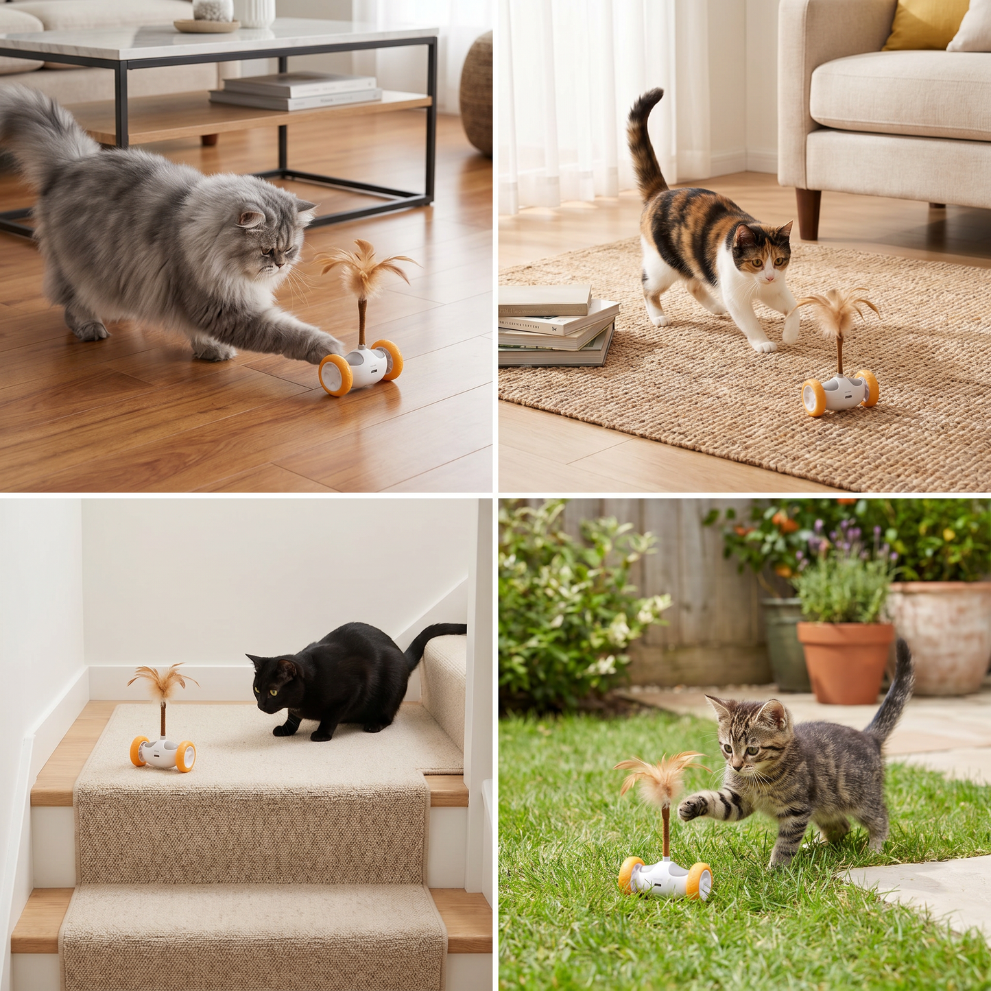 Self-Moving Feather Cat Teaser Toy