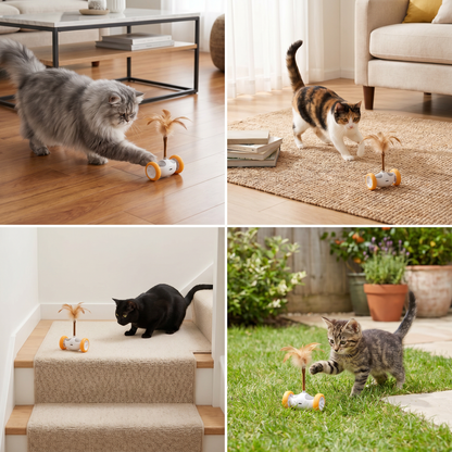 Self-Moving Feather Cat Teaser Toy