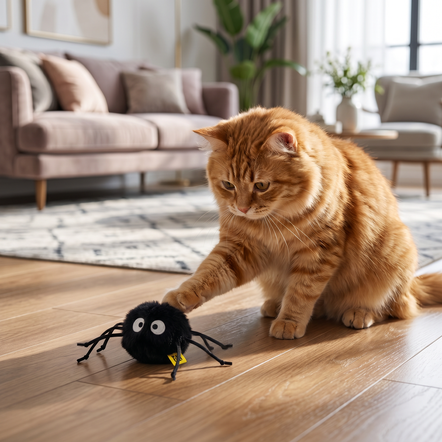 Cute Interactive Rolling Plush Cat toy