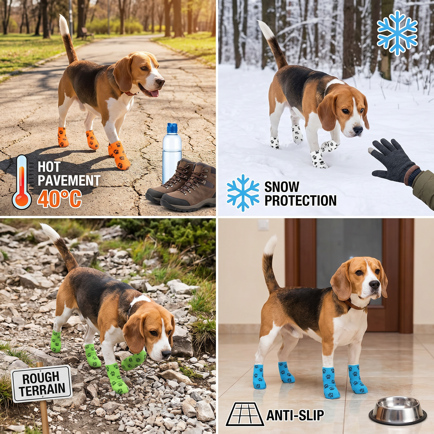 Self-Adhesive Pet Bandage Wrap for Hot Pavement & Snow Protection