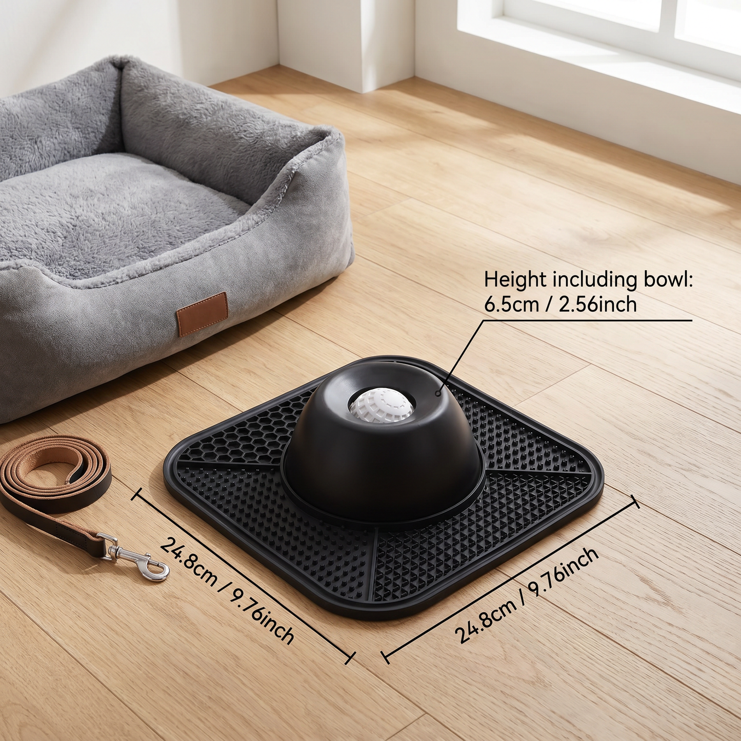2in1 Slow Feeder Dog Bowl with Lick Mat