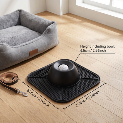 2in1 Slow Feeder Dog Bowl with Lick Mat