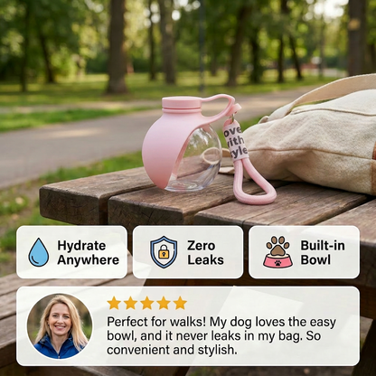 Sphere 2-in-1 Dog Water Bottle with Silicone Bowl – Leakproof Travel Bottle