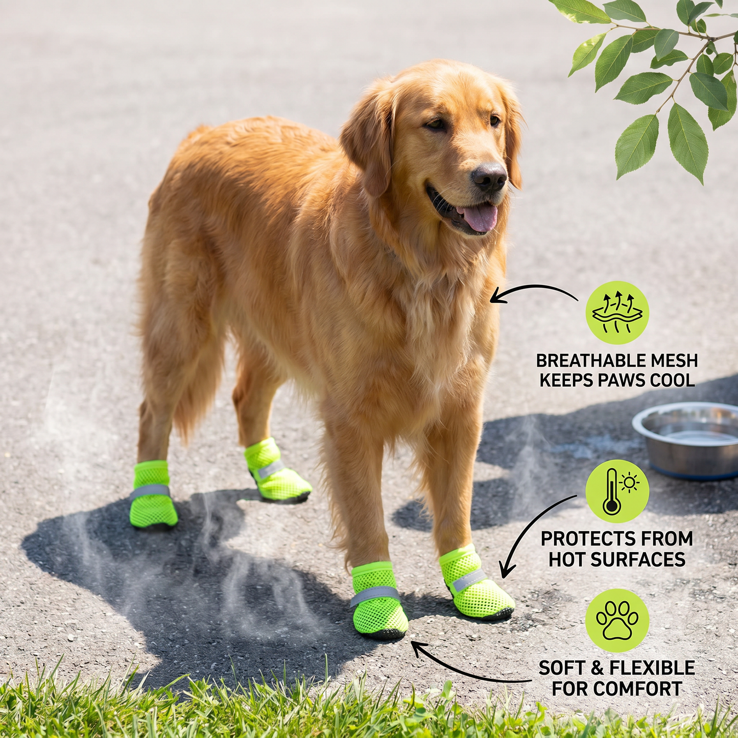 Breathable Mesh Dog Shoes for Hot Days – Soft Sole for Small & Large Dogs