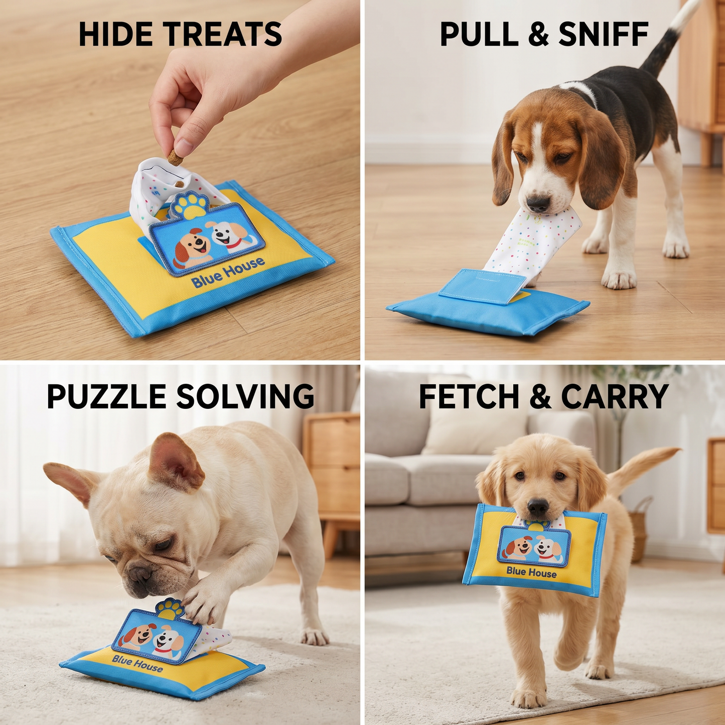 Durable Wet Wipe Snuffle Toy for Dogs – Squeaky Nosework Puzzle with Hidden Treat Pocket