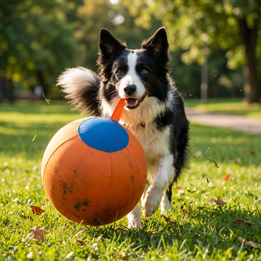 Durable training ball with cover for dogs