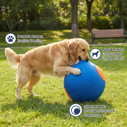 Durable training ball with cover for dogs