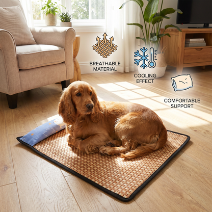 Breathable Rattan Dog Cooling Mat
