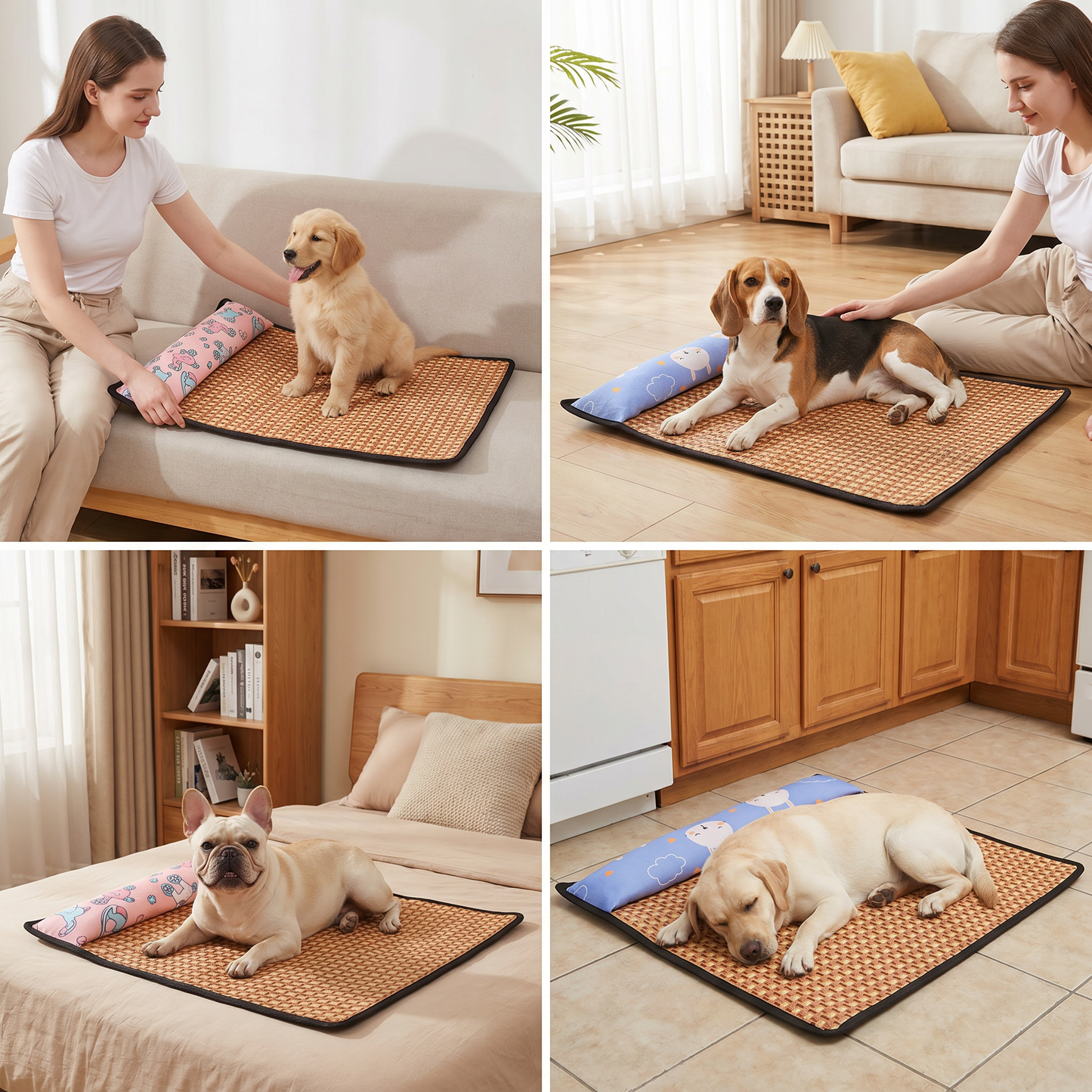 Breathable Rattan Dog Cooling Mat