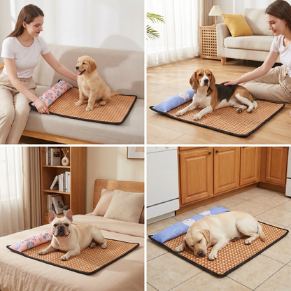 Breathable Rattan Dog Cooling Mat