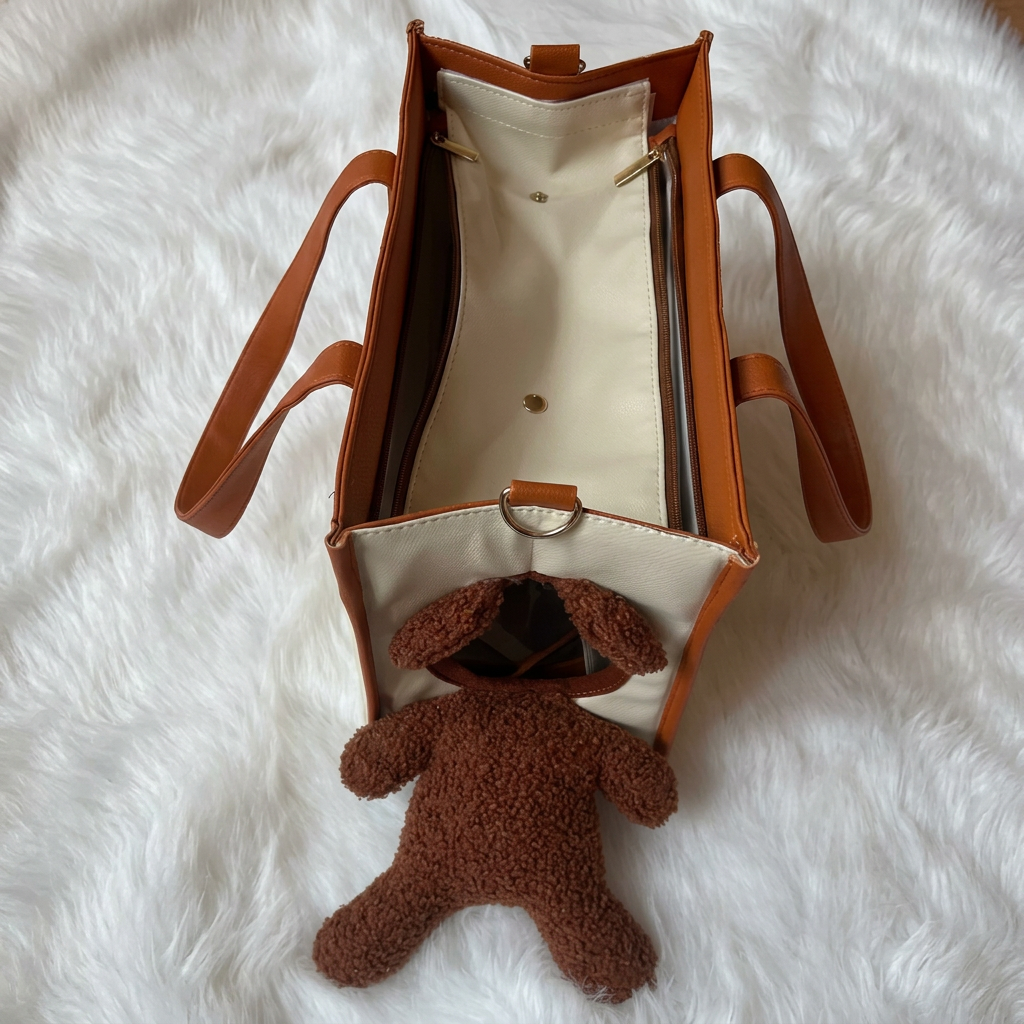 Pet Carrier Tote Bag with Teddy Bear Peek-a-Boo Window