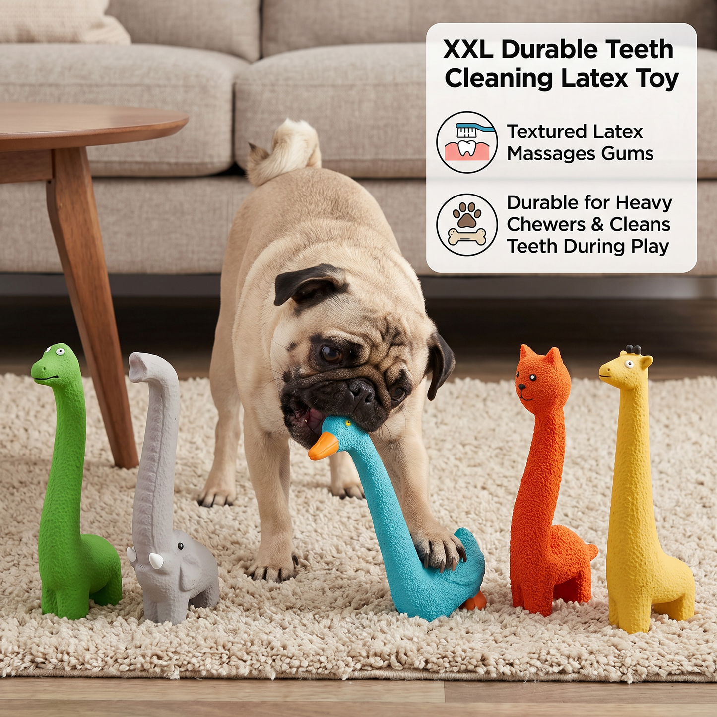 XXL Durable Teeth Cleaning Latex Dog Toy