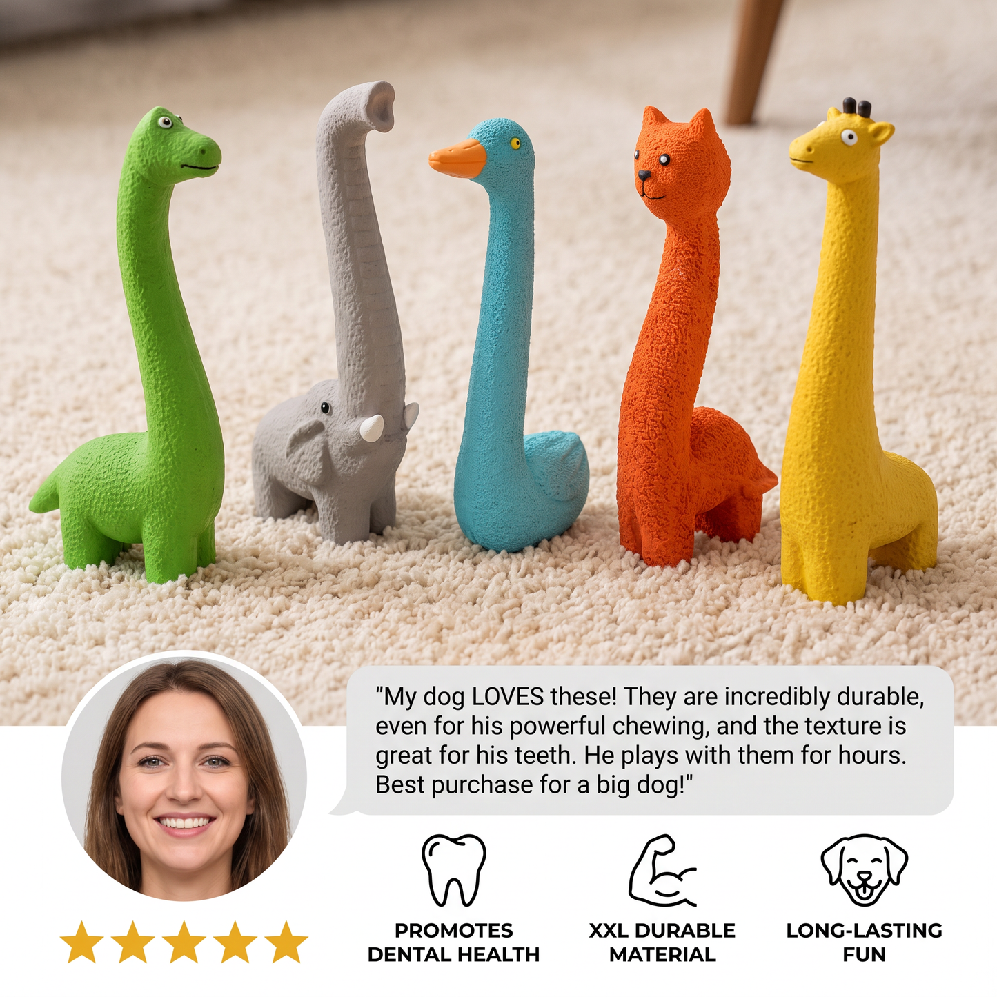 XXL Durable Teeth Cleaning Latex Dog Toy