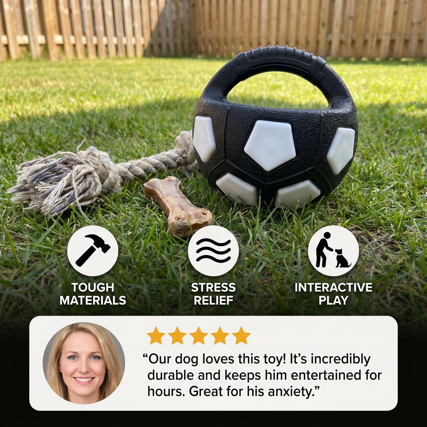 Durable toy ball for stress relief for dogs
