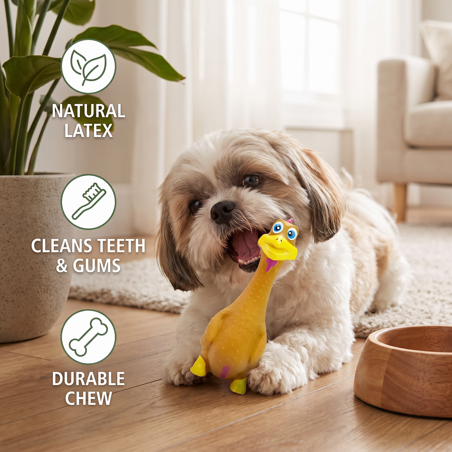 Durable Natural Latex Teeth Cleaning Dog Chew Toy