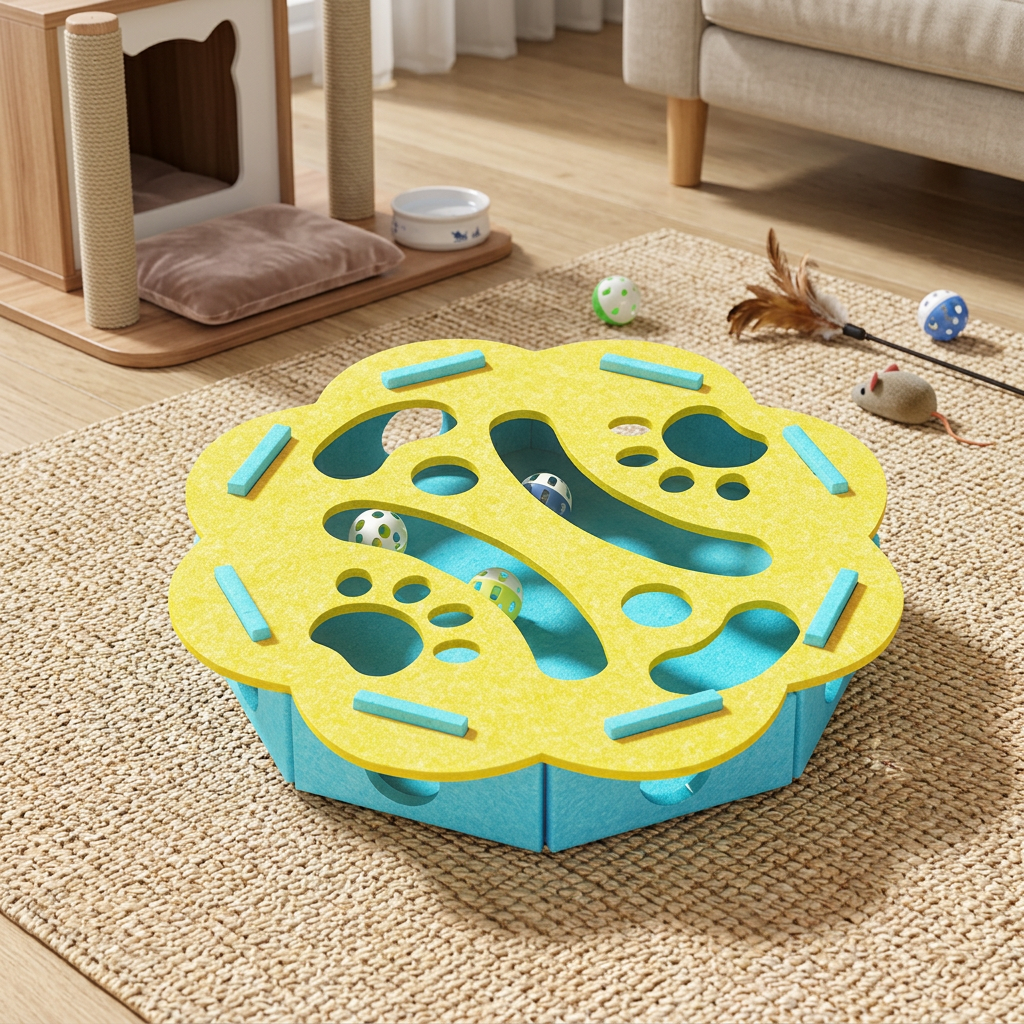 Interactive Cat Puzzle Felt Box Toy