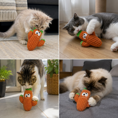 Catnip-Filled Cactus Teeth Cleaning Cat Toy