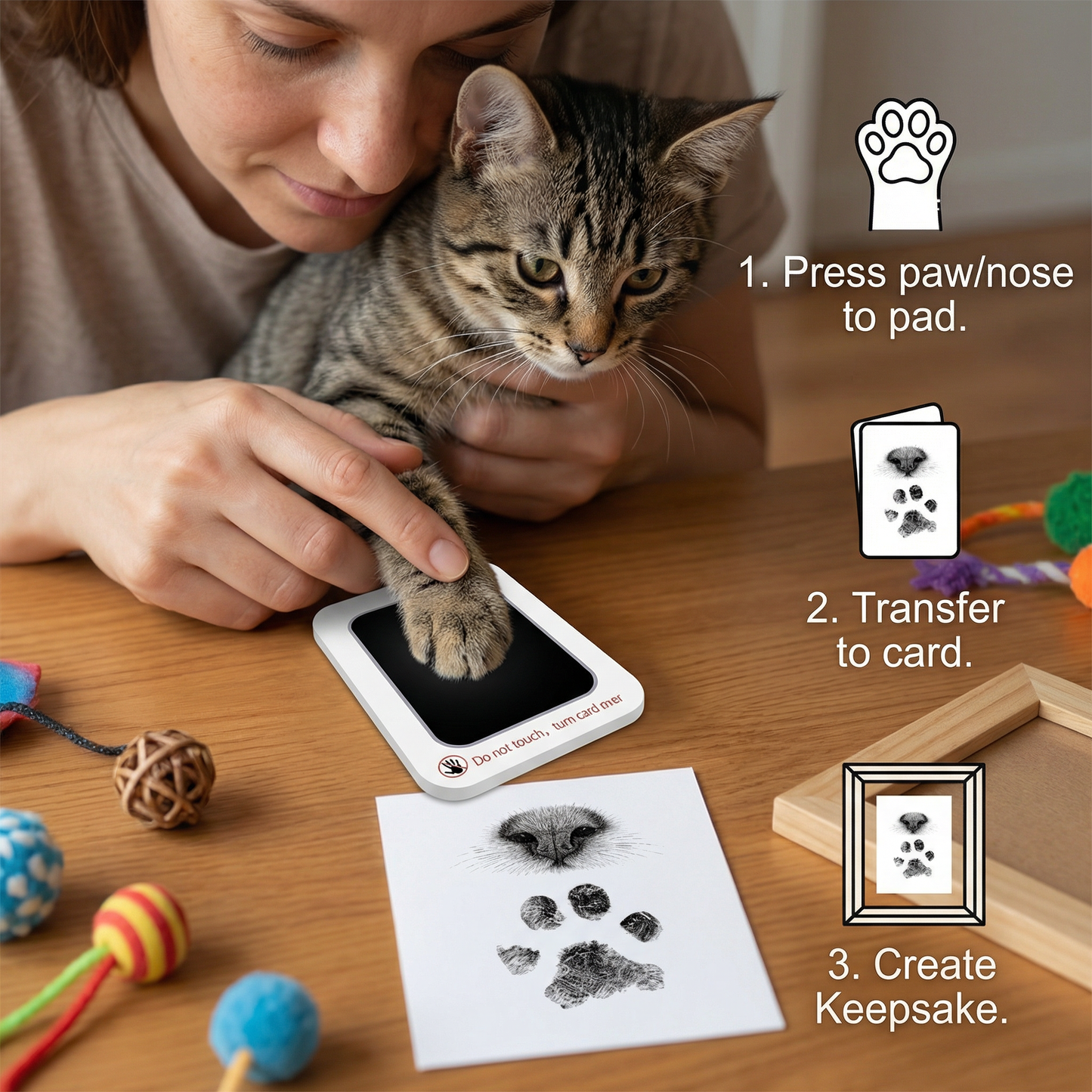 Pet Paw & Nose Print Kit – DIY Keepsake for Cat