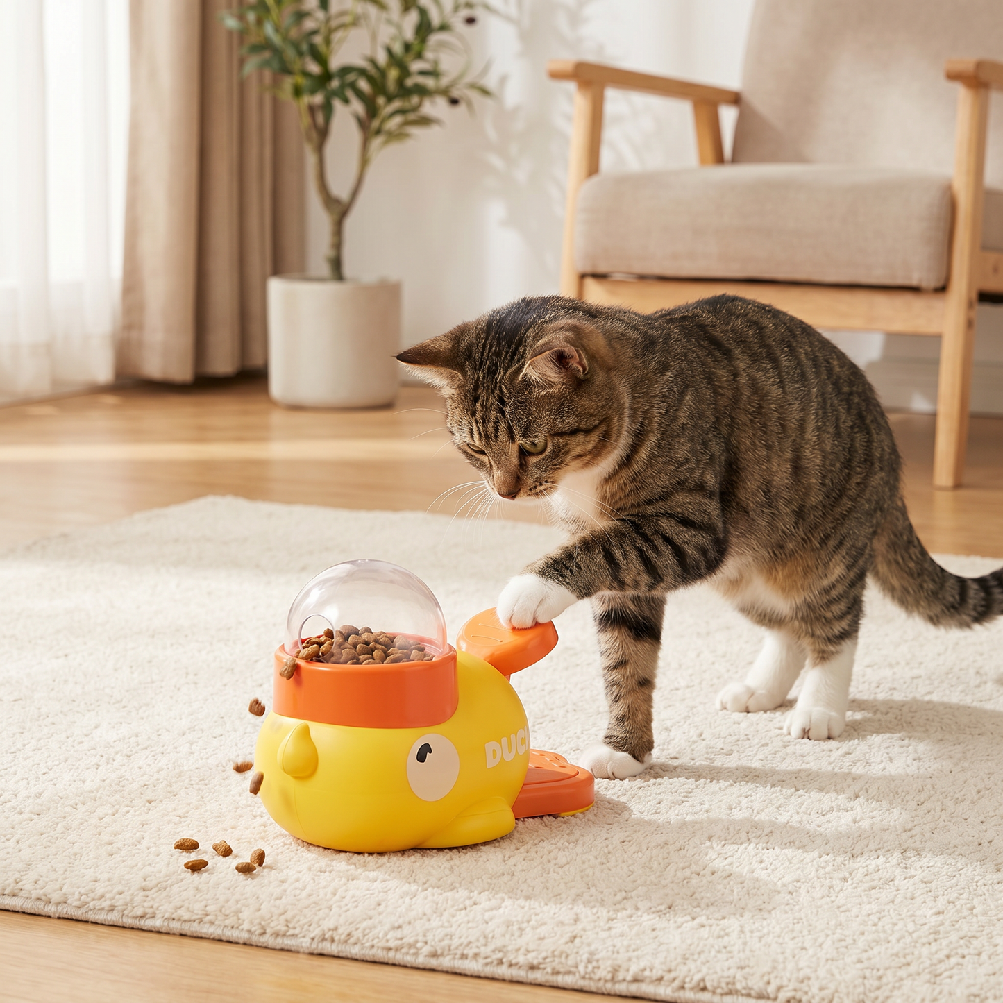 Interactive Game Food Dispenser for Cats