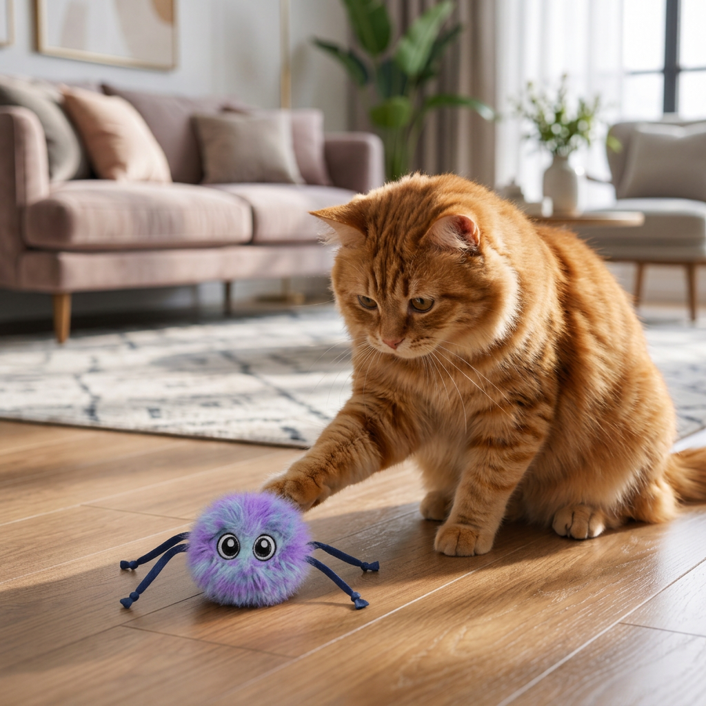 Cute Interactive Rolling Plush Cat toy
