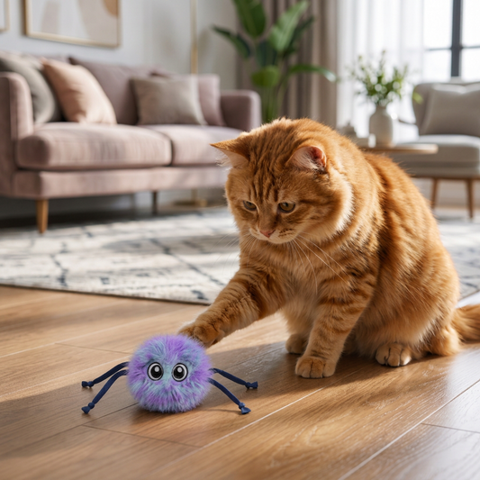 Cute Interactive Rolling Plush Cat toy