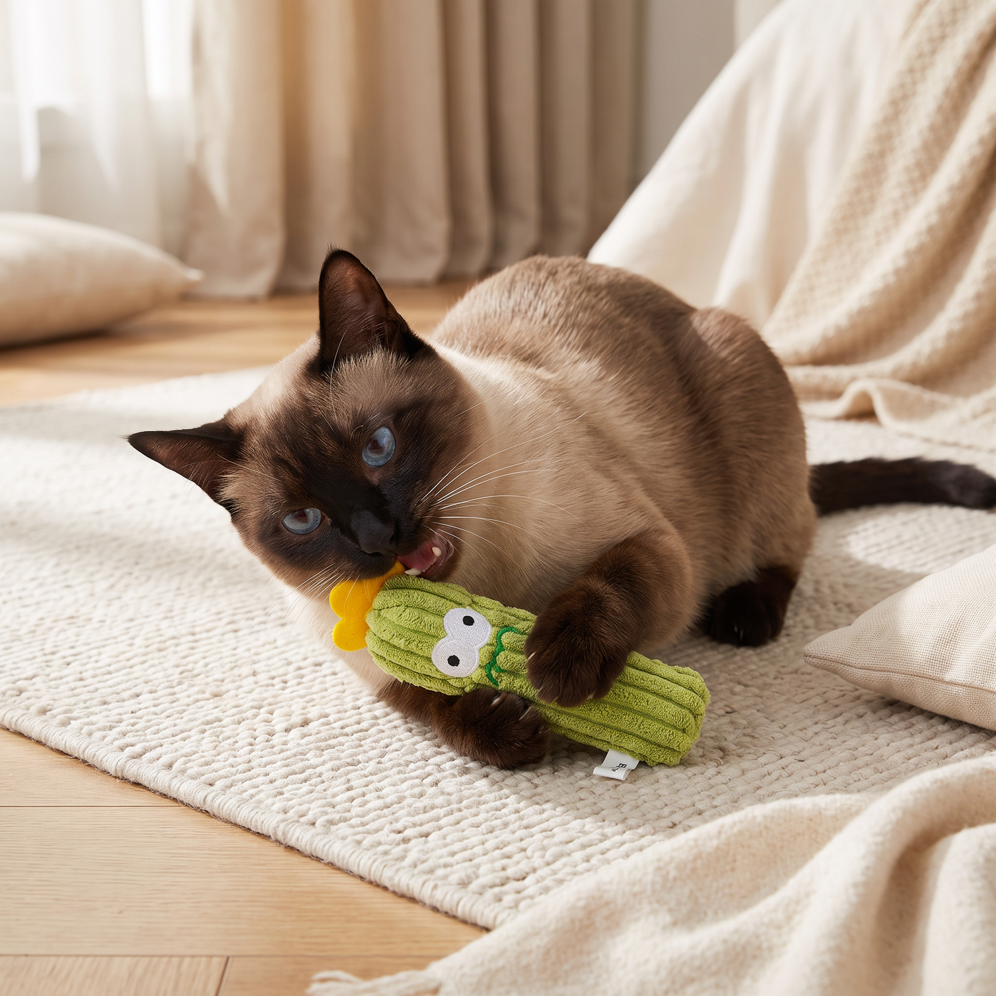 Catnip-Filled Cactus Teeth Cleaning Cat Toy