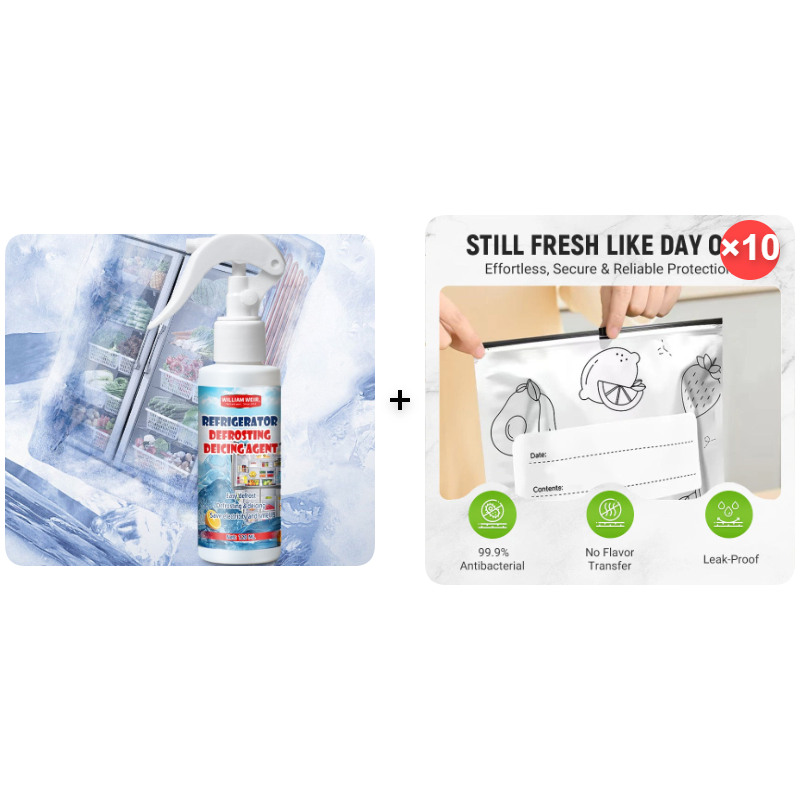 ⏳LAST DAY - Buy 2 Get 1 Free!!🧊Defrosting Spray for Fridge Freezer🎁 Includes Free Spatula