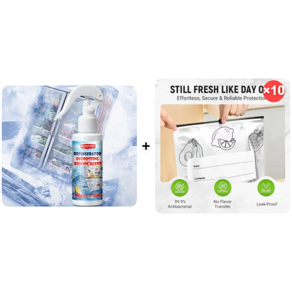 ⏳LAST DAY - Buy 2 Get 1 Free!!🧊Defrosting Spray for Fridge Freezer🎁 Includes Free Spatula