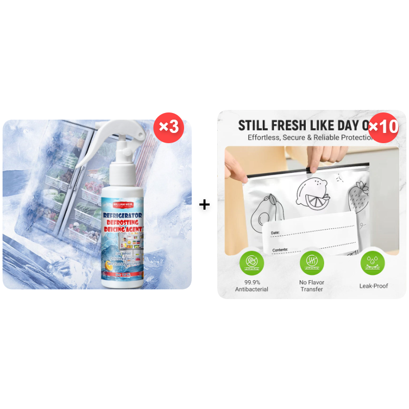 ⏳LAST DAY - Buy 2 Get 1 Free!!🧊Defrosting Spray for Fridge Freezer🎁 Includes Free Spatula