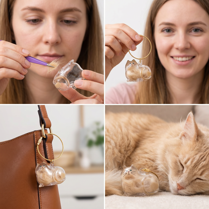Cat Hair Keepsake Keychain – Pet Fur Memory Holder