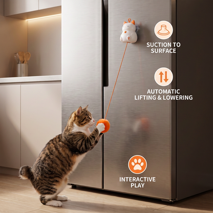 Interactive Rechargeable Cat Toy – Automatic Lifting Pom-Pom Teaser