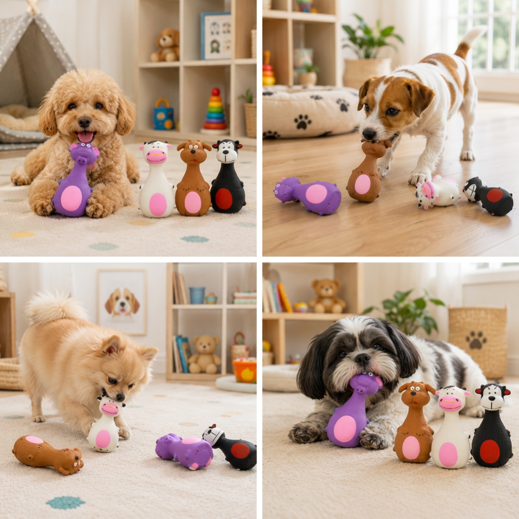 Durable Eco-Friendly Latex Squeaky Dental Dog Toy