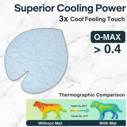 Cooling Leaf-Shaped Pet Mat – Washable Summer Mat with Non-Slip Bottom