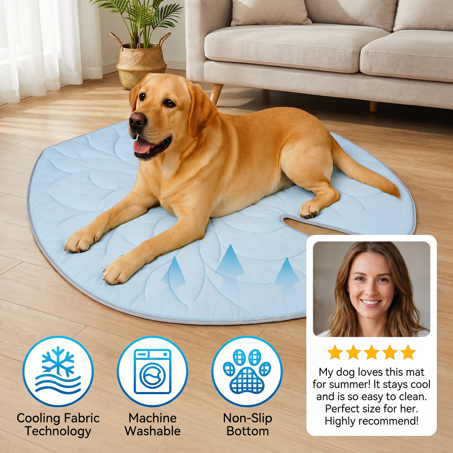Cooling Leaf-Shaped Pet Mat – Washable Summer Mat with Non-Slip Bottom