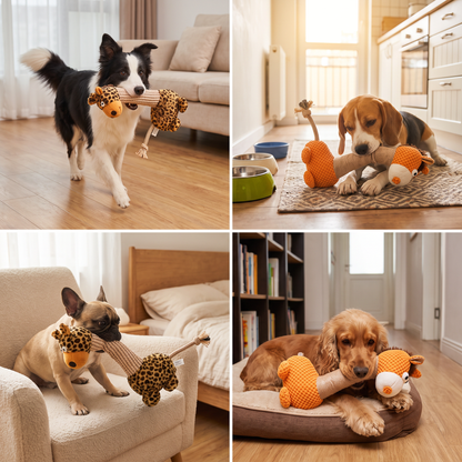 Durable Cotton Rope Teeth Cleaning Plush Dog Toy with Squeaker