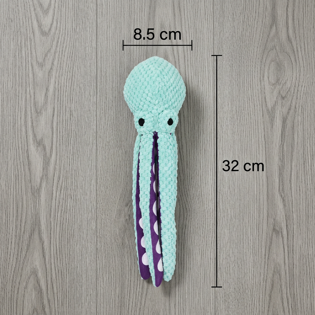 Large Octopus Plush Squeaky Dog Toy