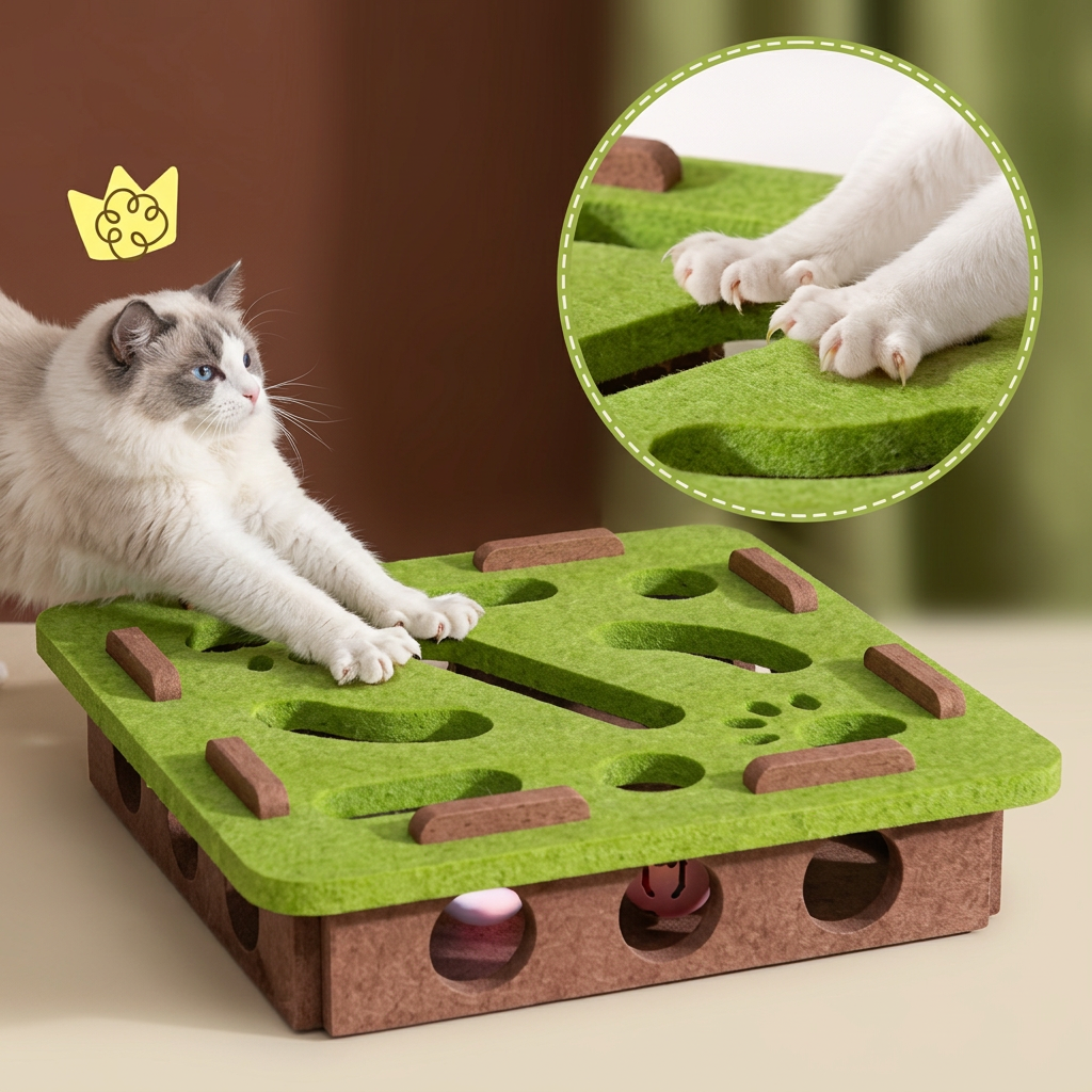 Interactive Cat Puzzle Felt Box Toy