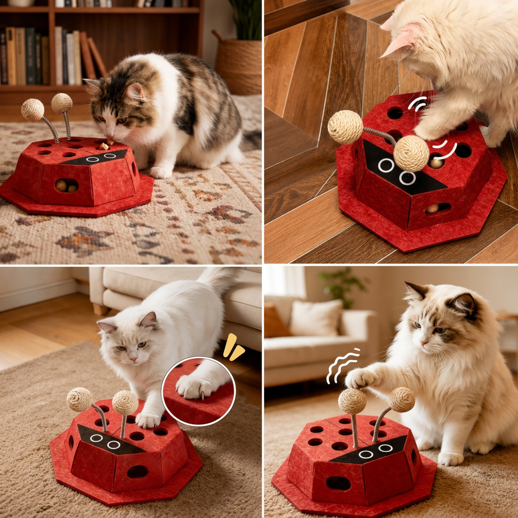 3in1 Interactive Ladybug Cat Puzzle Toy