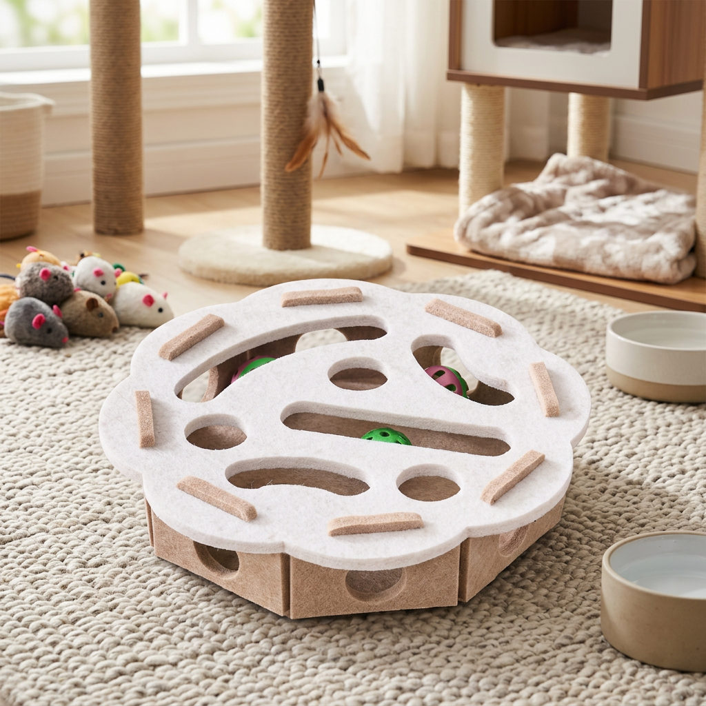 Interactive Cat Puzzle Felt Box Toy