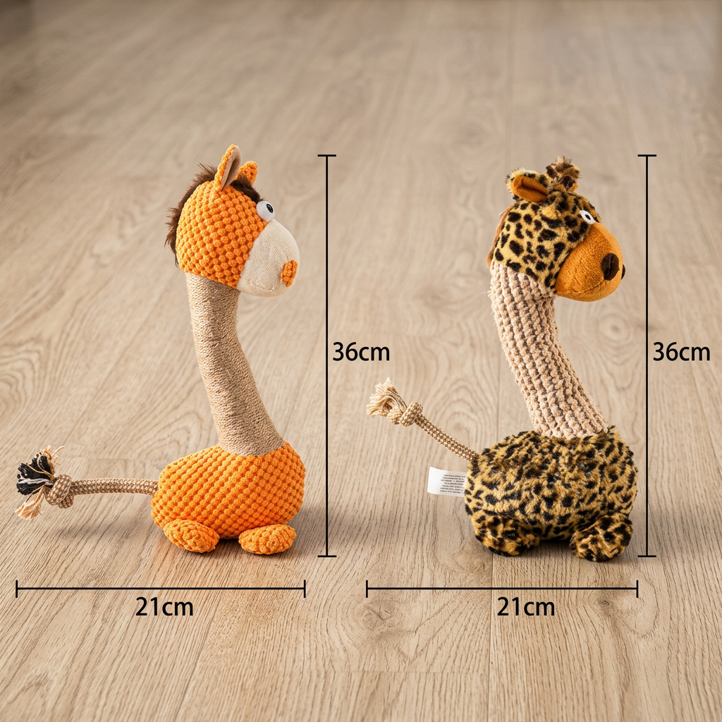 Durable Cotton Rope Teeth Cleaning Plush Dog Toy with Squeaker