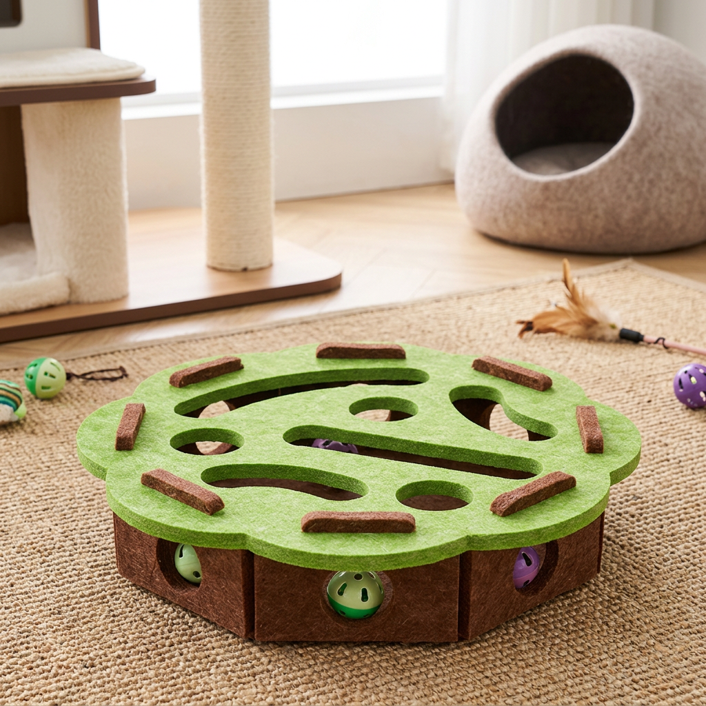 Interactive Cat Puzzle Felt Box Toy
