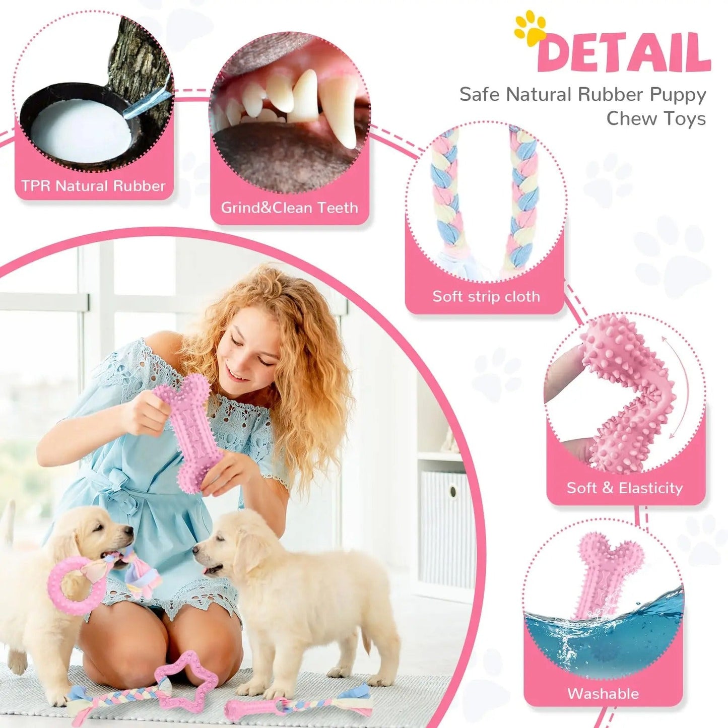 6pcs Set Puppy Bite Toys