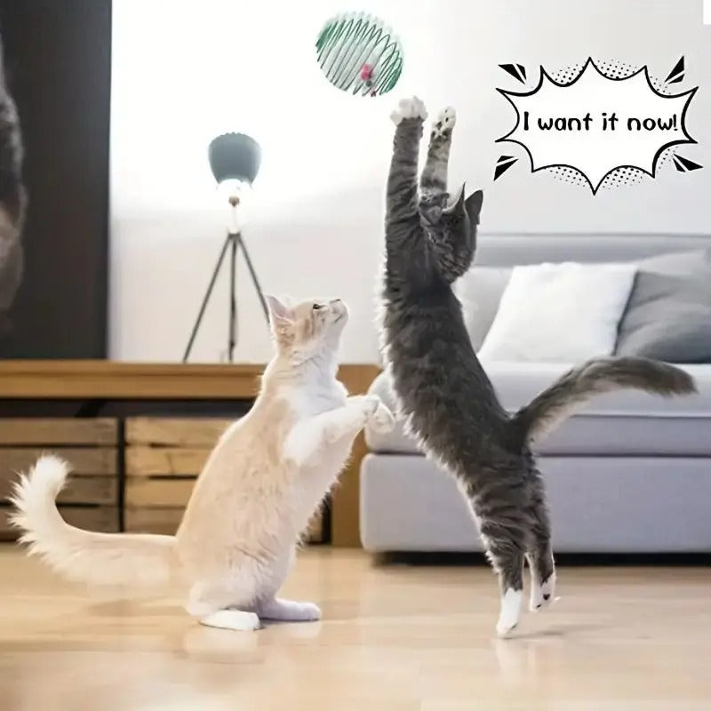 Stretchable Cat Toy Balls with Caged Rats