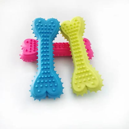 Soft Rubber Bite-Resistant Bone Shape Chew Toy for Dogs