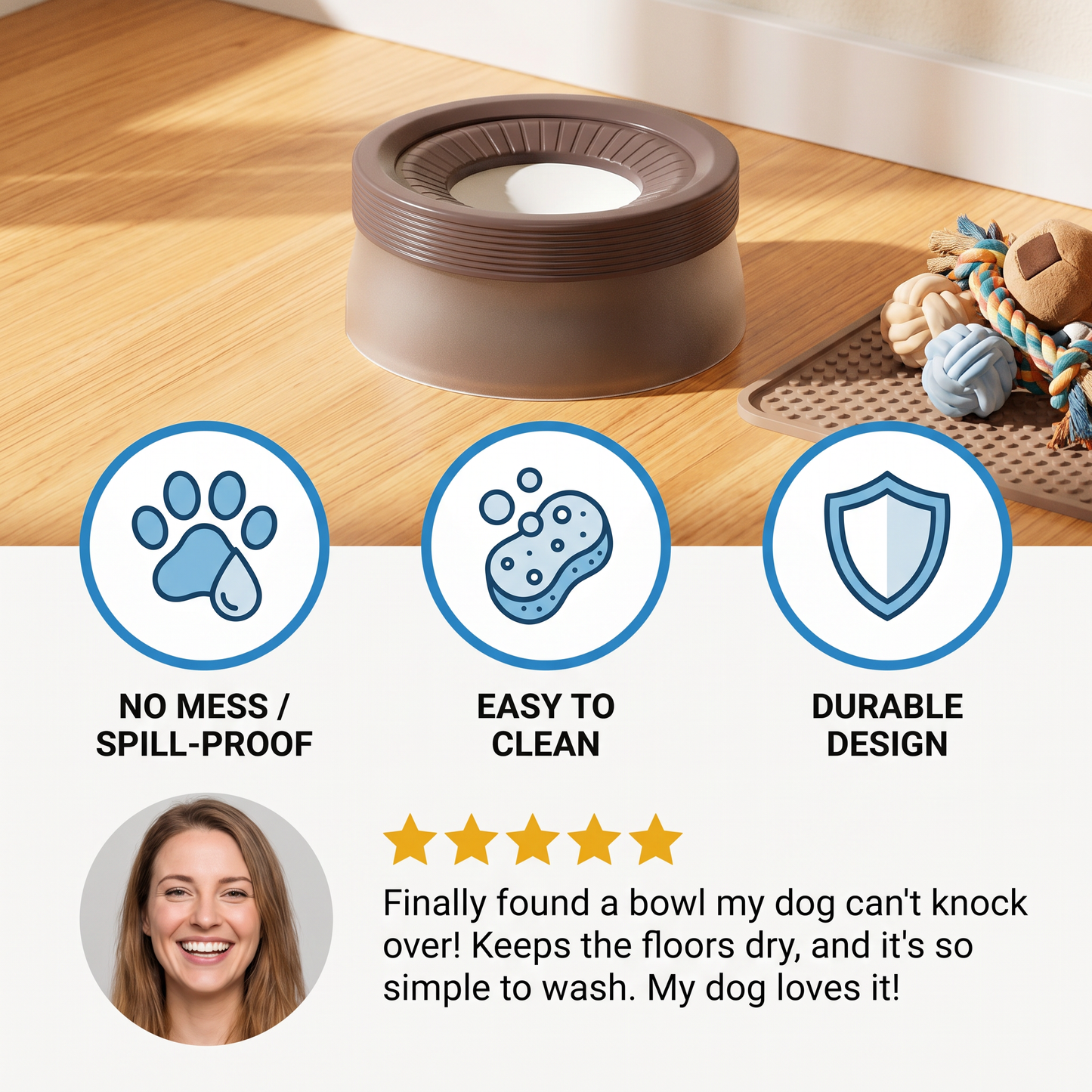 No-Spill Dog Water Bowl